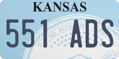 KS license plate 551ADS