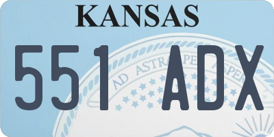 KS license plate 551ADX