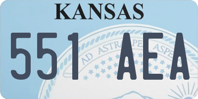 KS license plate 551AEA