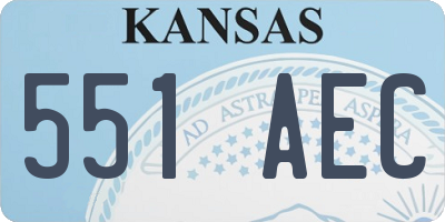 KS license plate 551AEC