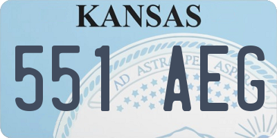 KS license plate 551AEG
