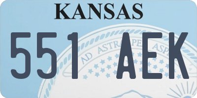 KS license plate 551AEK