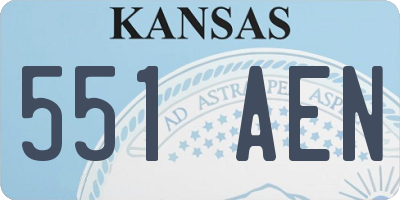 KS license plate 551AEN