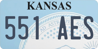 KS license plate 551AES