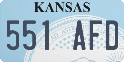 KS license plate 551AFD