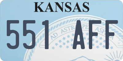 KS license plate 551AFF