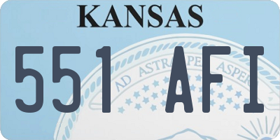 KS license plate 551AFI
