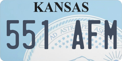KS license plate 551AFM