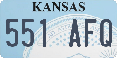 KS license plate 551AFQ