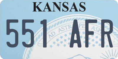 KS license plate 551AFR