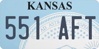 KS license plate 551AFT