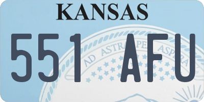 KS license plate 551AFU