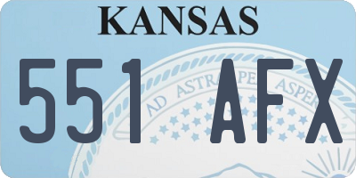 KS license plate 551AFX