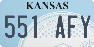 KS license plate 551AFY