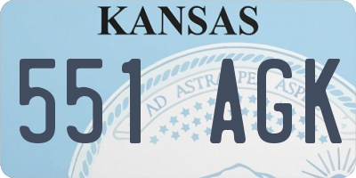 KS license plate 551AGK