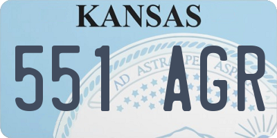 KS license plate 551AGR