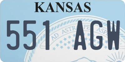 KS license plate 551AGW