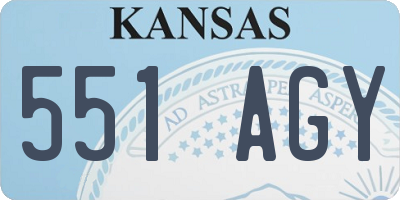 KS license plate 551AGY