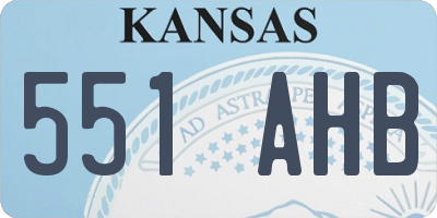 KS license plate 551AHB