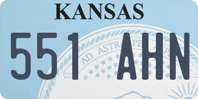 KS license plate 551AHN