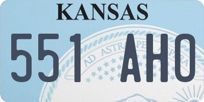 KS license plate 551AHO