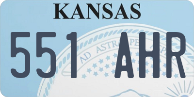 KS license plate 551AHR