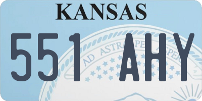 KS license plate 551AHY