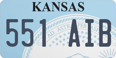 KS license plate 551AIB