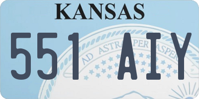 KS license plate 551AIY