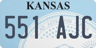 KS license plate 551AJC