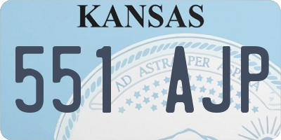KS license plate 551AJP