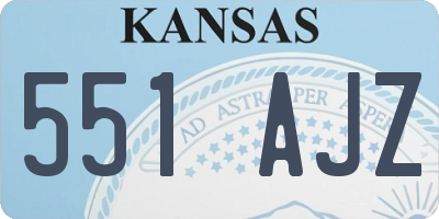 KS license plate 551AJZ