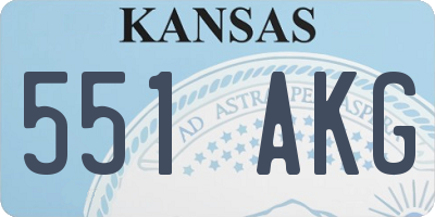 KS license plate 551AKG