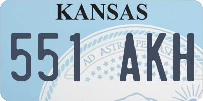 KS license plate 551AKH