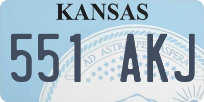 KS license plate 551AKJ