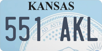 KS license plate 551AKL