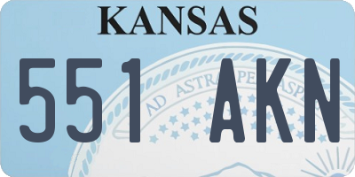 KS license plate 551AKN