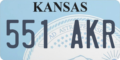 KS license plate 551AKR