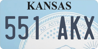KS license plate 551AKX