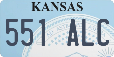 KS license plate 551ALC