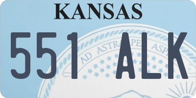 KS license plate 551ALK