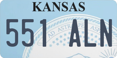 KS license plate 551ALN
