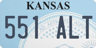 KS license plate 551ALT