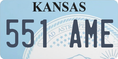 KS license plate 551AME