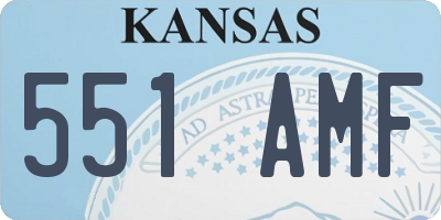 KS license plate 551AMF