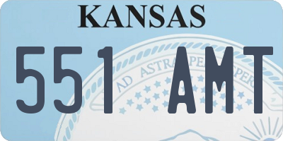 KS license plate 551AMT