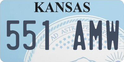 KS license plate 551AMW