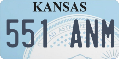 KS license plate 551ANM