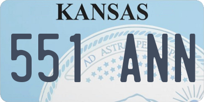 KS license plate 551ANN