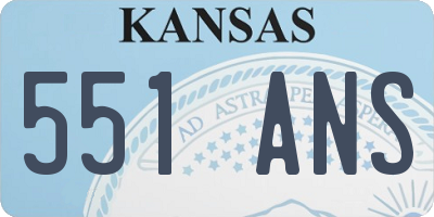 KS license plate 551ANS